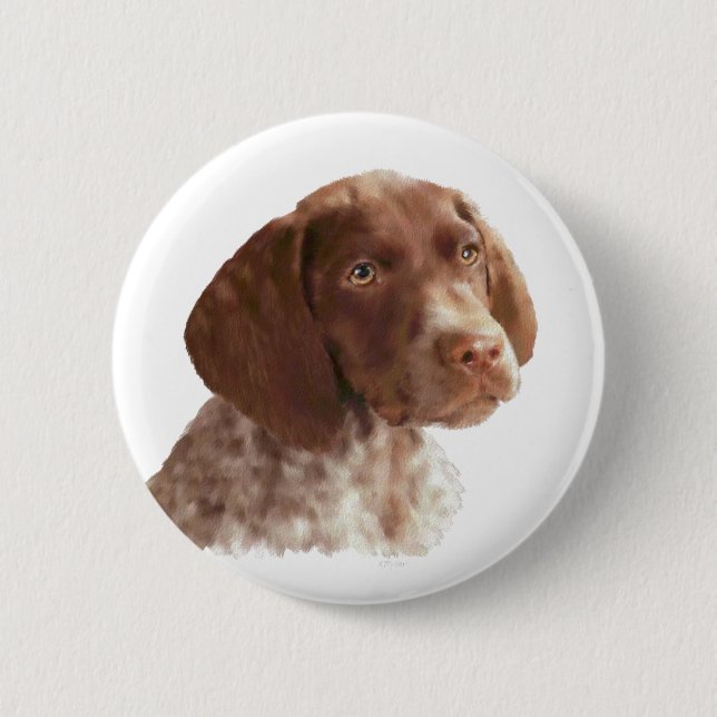 Badge Rond 5 Cm Chiot à aire courte allemand (Devant)