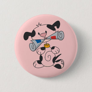 Badge Rond 5 Cm Chiot avec le T-shirts et les cadeaux de journal