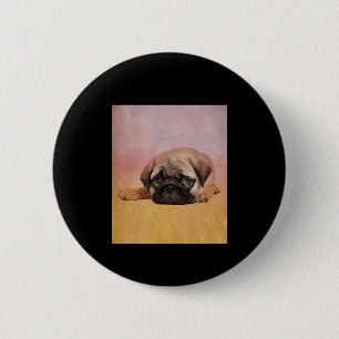 Badge Rond 5 Cm Chiot Carlin mignon Cadeau Amoureux de les chien