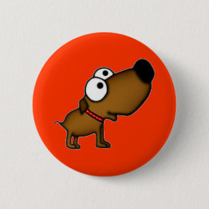Badge Rond 5 Cm Chiot de bande dessinée
