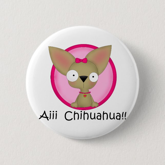 Badge Rond 5 Cm Chiot de chien de chiwawa (Devant)