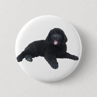 Badge Rond 5 Cm Chiot de Terre-Neuve