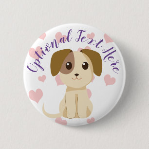 Badge Rond 5 Cm Chiot doux