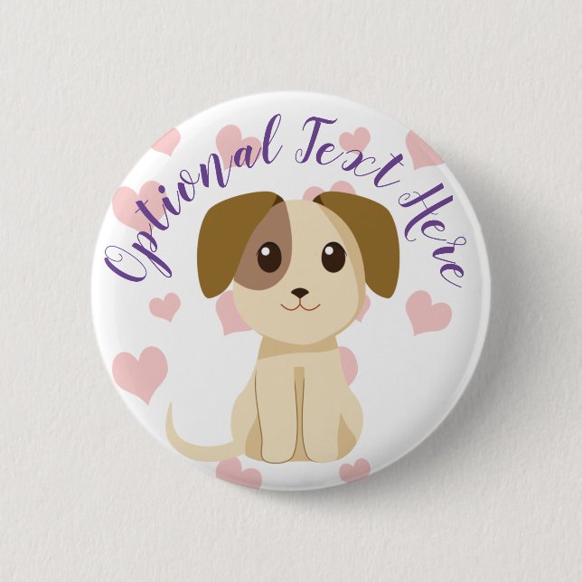 Badge Rond 5 Cm Chiot doux (Devant)