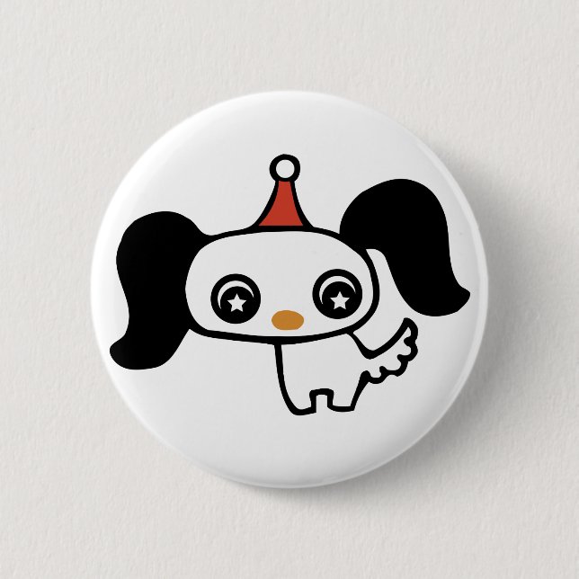 Badge Rond 5 Cm chiot mignon (Devant)