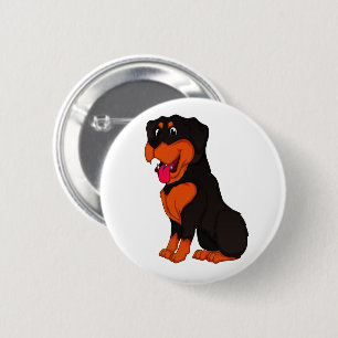 Badge Rond 5 Cm Chiot Mignon Amoureux de Chien Dessin Animé Rottwe