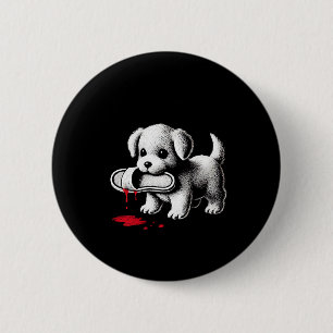 Badge Rond 5 Cm Chiot mignon avec chemise à chaussure Amoureux des