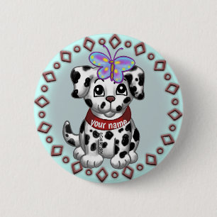 Badge Rond 5 Cm Chiot papillon