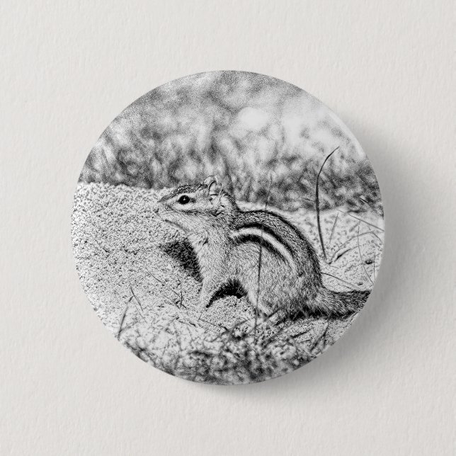 Badge Rond 5 Cm Chipmunk Sketch (Devant)