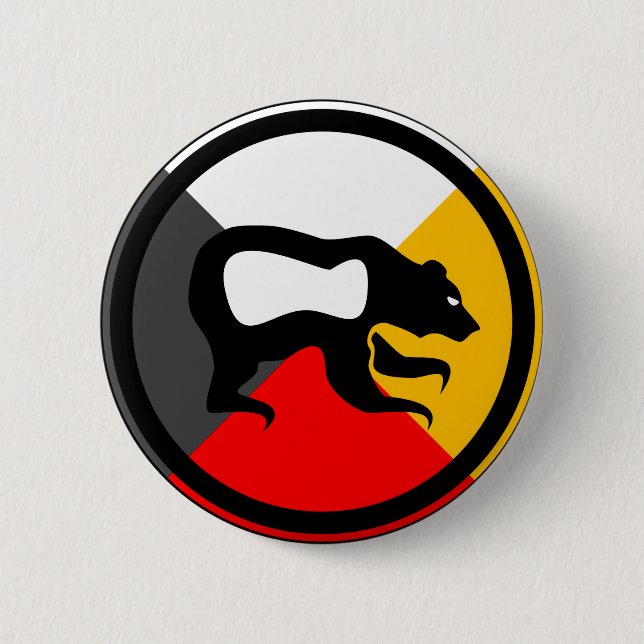 Badge Rond 5 Cm Chippewa Dodem Makwa (Devant)