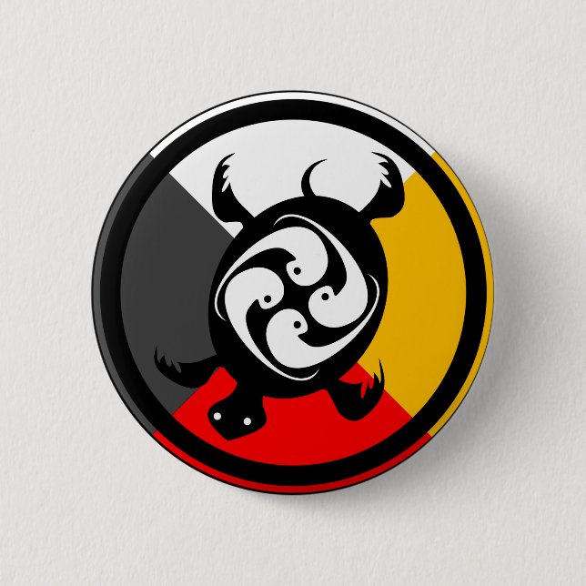 Badge Rond 5 Cm Chippewa Dodem Miskwaadesi (Devant)