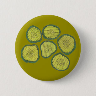 Badge Rond 5 Cm Chips de poulet vert Kosher Sweet Dill Chip