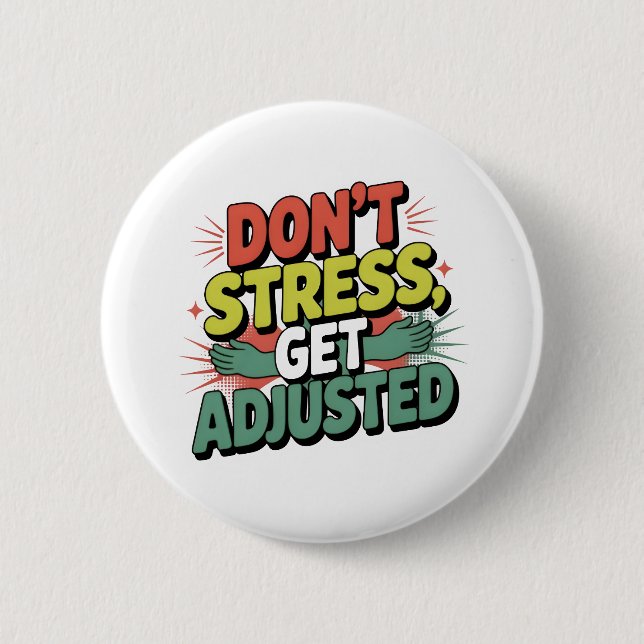 Badge Rond 5 Cm Chiropractic Stress Relief Back Adjustment Gift (Devant)