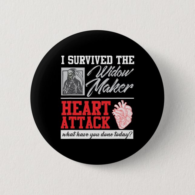 Badge Rond 5 Cm Chirurgie cardiaque Survivor Veuve Maker Attaque c (Devant)
