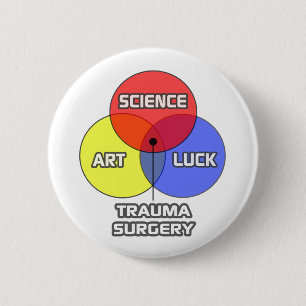 Badge Rond 5 Cm Chirurgie du traumatisme .. Science Art Luck