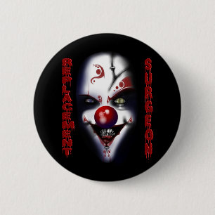 Badge Rond 5 Cm Chirurgien de remplacement - Clown malin