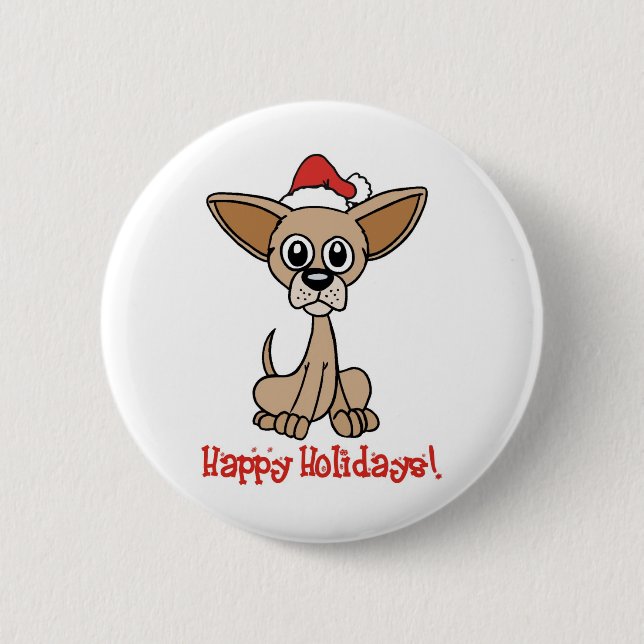 Badge Rond 5 Cm Chiwawa de Noël (Devant)