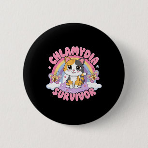 Badge Rond 5 Cm Chlamydia Survivor Chat Mème De Chat Chemises Drôl