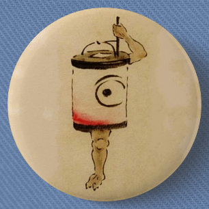 Badge Rond 5 Cm Chochin-obake japonais (Fantôme de lanterne en pap