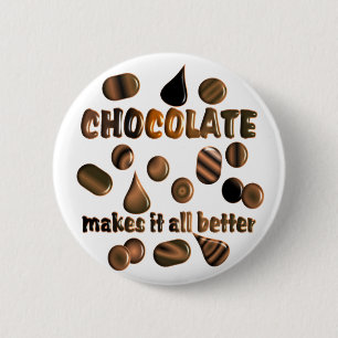 Badge Rond 5 Cm Chocolat