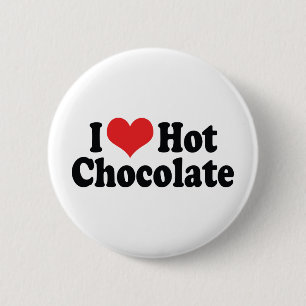 Badge Rond 5 Cm Chocolat Chaud I Love Heart - Amoureux du Chocolat