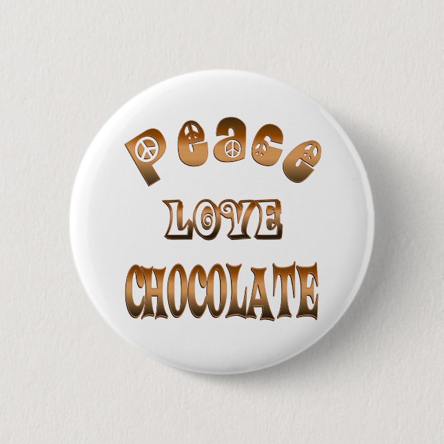 BADGE ROND 5 CM CHOCOLAT D'AMOUR DE PAIX (Devant)