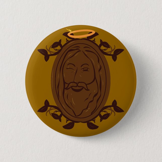 Badge Rond 5 Cm Chocolat Jésus (Devant)