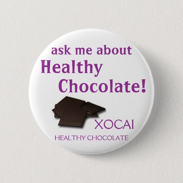 Badge Rond 5 Cm Chocolat sain de XOCAI (Devant)
