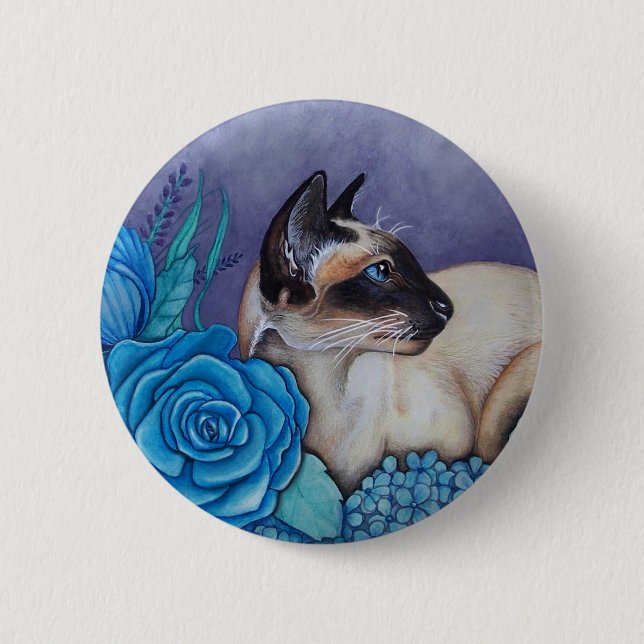 Badge Rond 5 Cm Chocolat Siamese Point (Devant)