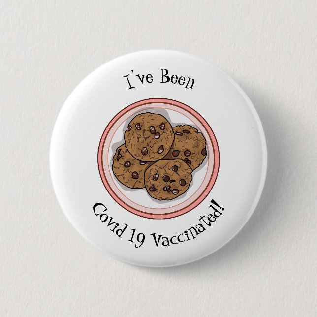 Badge Rond 5 Cm Chocolate chip cookie cartoon illustration (Devant)