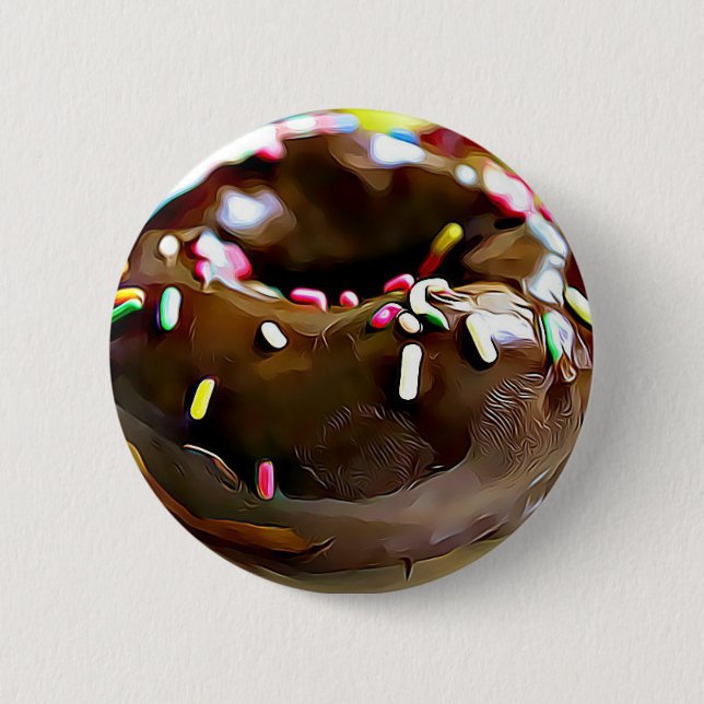 Badge Rond 5 Cm Chocolate Donut with Sprinkles Refrigerator Magnet (Devant)