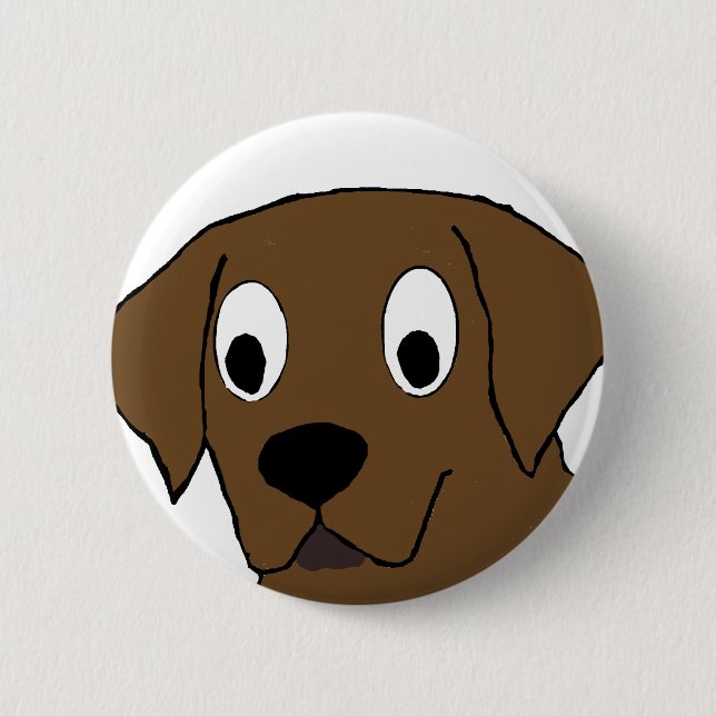 Badge Rond 5 Cm chocolate labrador cartoon (Devant)