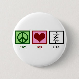 Badge Rond 5 Cm Choeur d'amour de paix