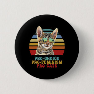 Badge Rond 5 Cm Choice Pro Feminism Pro Cats Droits des femmes Fem