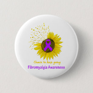 Badge Rond 5 Cm Choisir De Continuer À Sensibiliser À La Fibromy