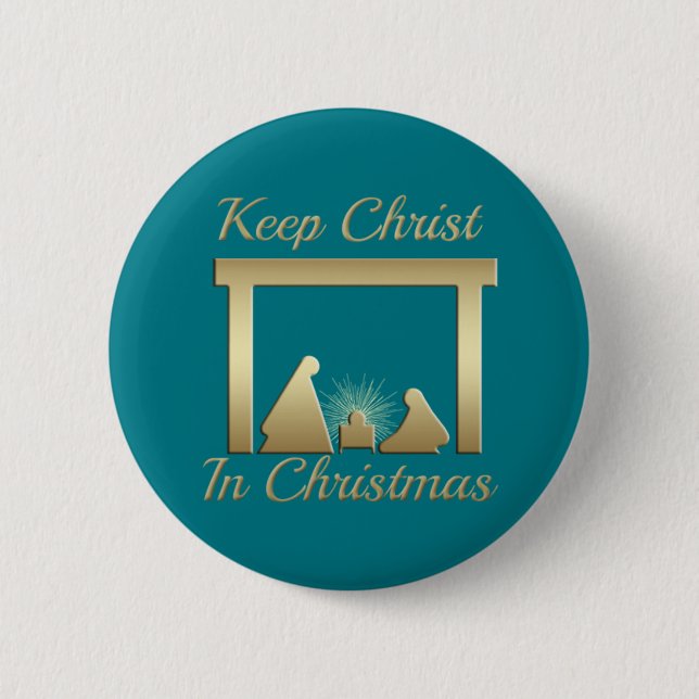 Badge Rond 5 Cm Choisissez Votre Arrière - plan Gardez Christ En N (Devant)