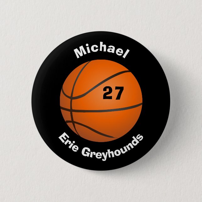 Badge Rond 5 Cm Choisissez votre basket-ball personnalisé par (Devant)
