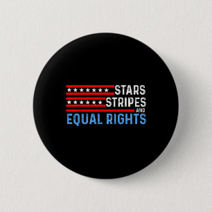 Badge Rond 5 Cm Choix 4 juillet féministe - Étoiles rayures égales