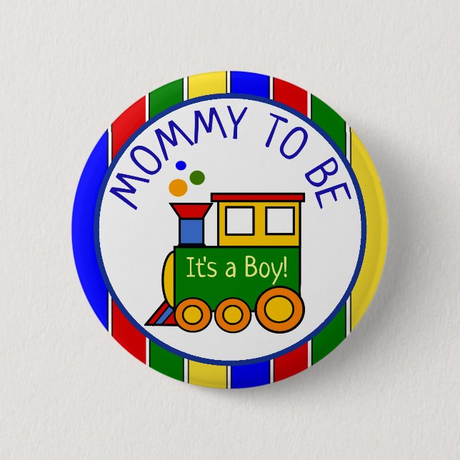 Badge Rond 5 Cm Choo Choo Train Baby shower Maman to Be (Devant)