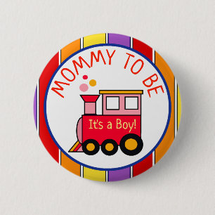 Badge Rond 5 Cm Choo Choo Train Baby shower Tante à être