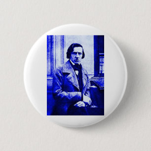 Badge Rond 5 Cm Chopin bleu
