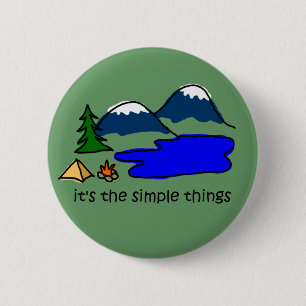 Badge Rond 5 Cm Choses simples - camping