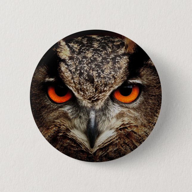 Badge Rond 5 Cm Chouette (Devant)