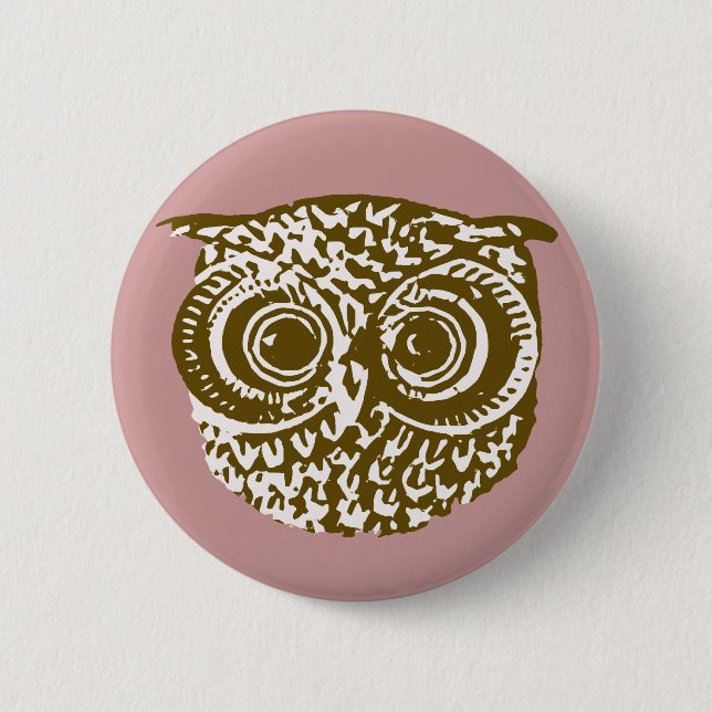 Badge Rond 5 Cm chouette (Devant)