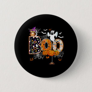 Badge Rond 5 Cm Chouette de citrouille fantôme Halloween Hommes Fe
