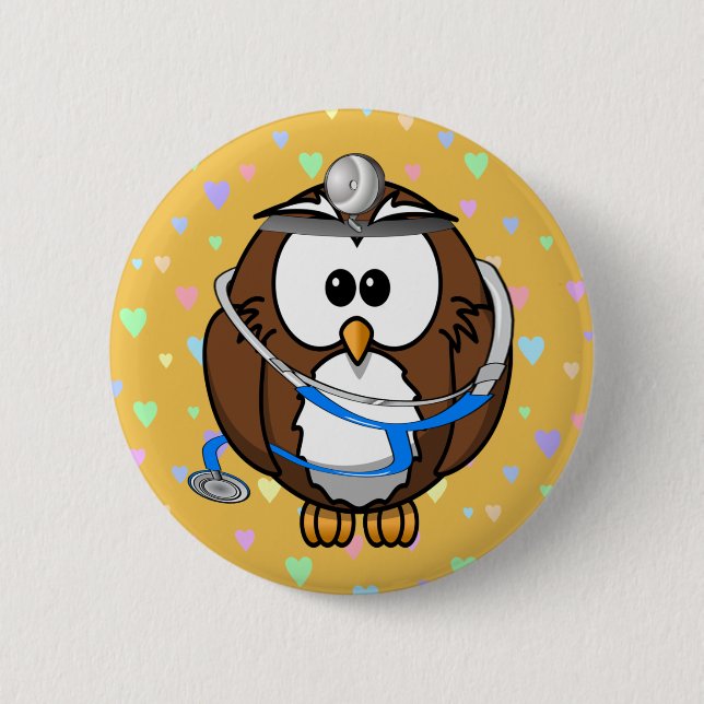 Badge Rond 5 Cm Chouette de document de pagination (Devant)