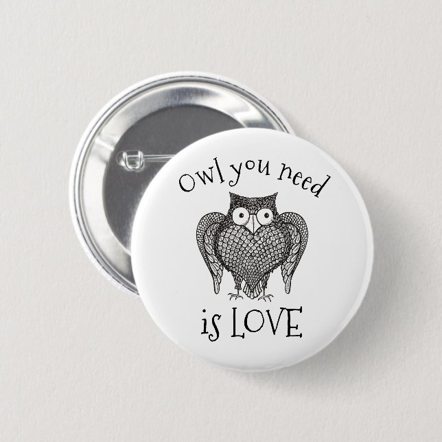 Badge Rond 5 Cm Chouette dont vous avez besoin (Devant & derrière)