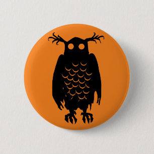 Badge Rond 5 Cm Chouette éffrayante