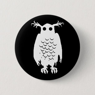 Badge Rond 5 Cm Chouette éffrayante