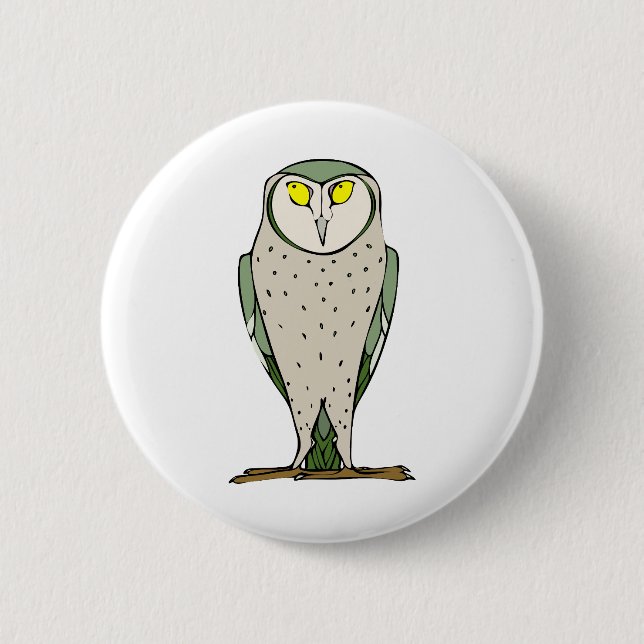Badge Rond 5 Cm Chouette étoilée (Devant)